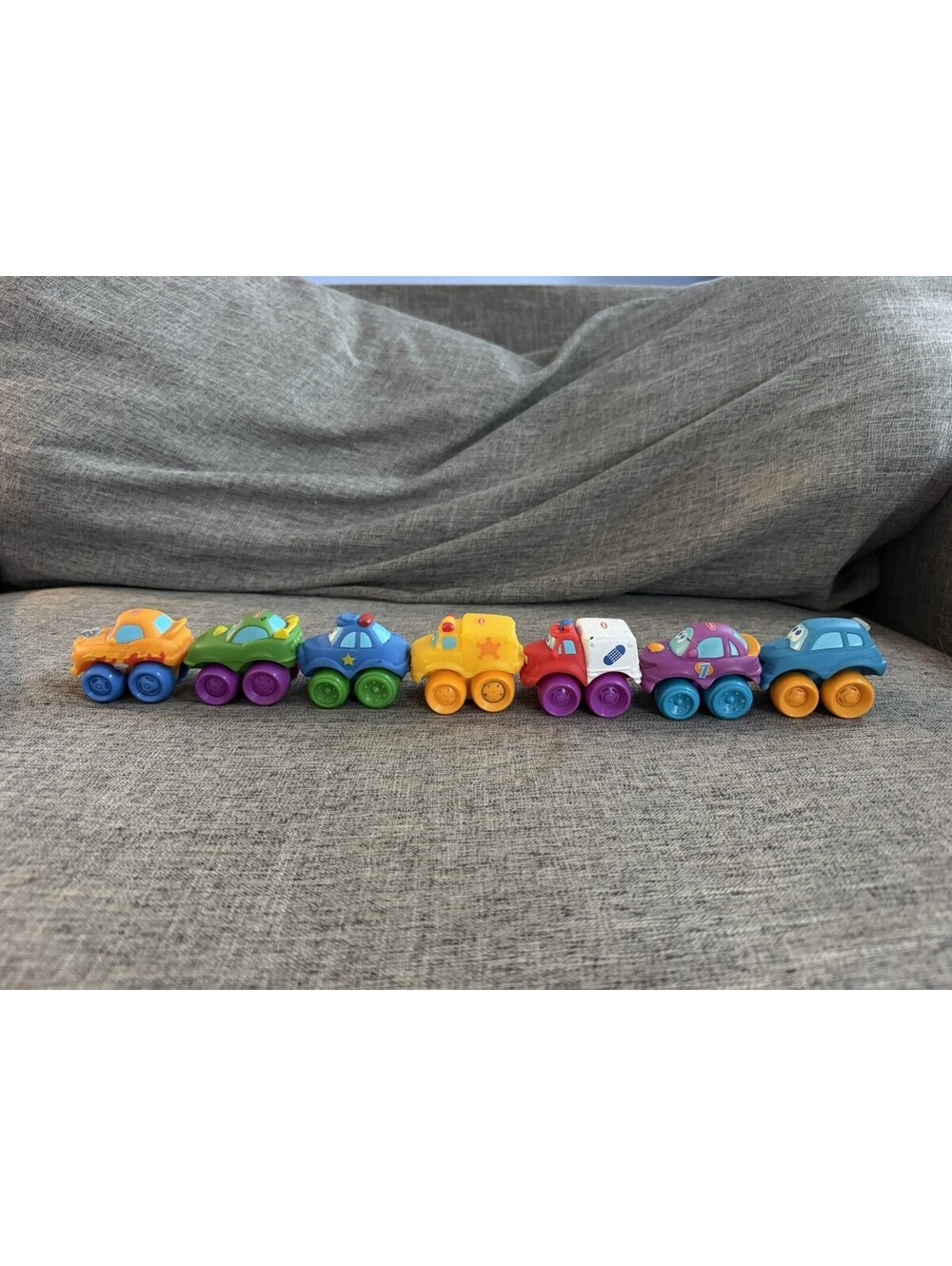 Playskool Tonka Lil Chuck and Friends Toy Car Lot of 7 Mini Chunky Soft Vehicles